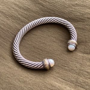 David Yurman 5mm silver and gold pearl bracelet